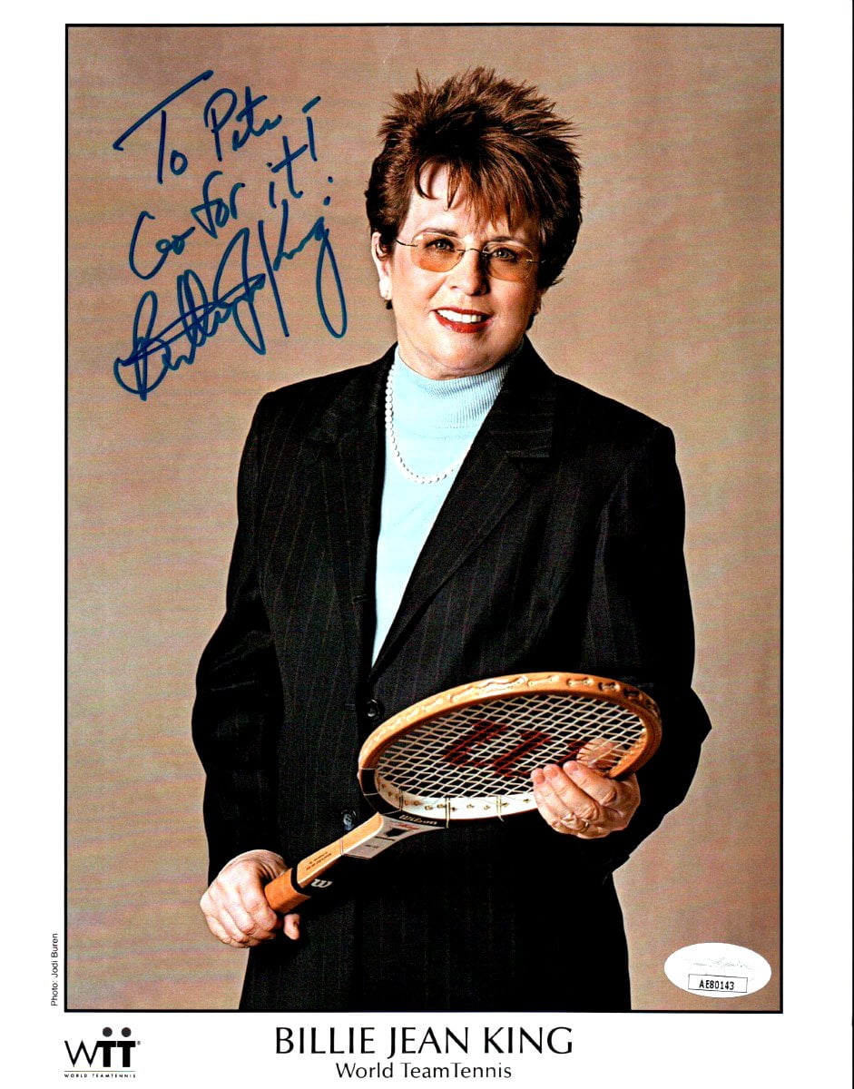 Billie Jean King Signed Autographed 8X10 Photo Tennis Legend To Pete ...