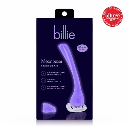 Billie Women’s Razor Kit - 1 Handle + 2 x 5-Blade Refills + Magnetic Holder - Moonbeam