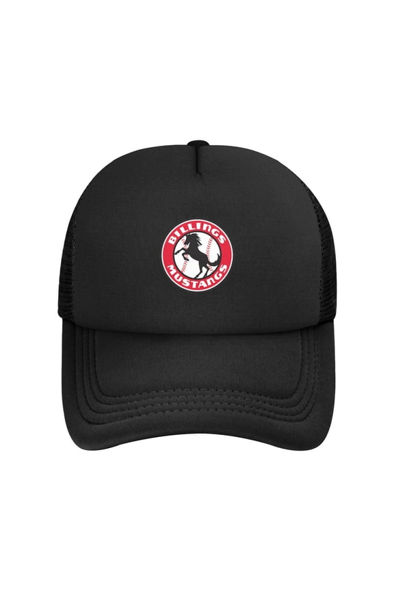 Billings Mustangs Solid Color Lightweight Adult Mesh Baseball Cap