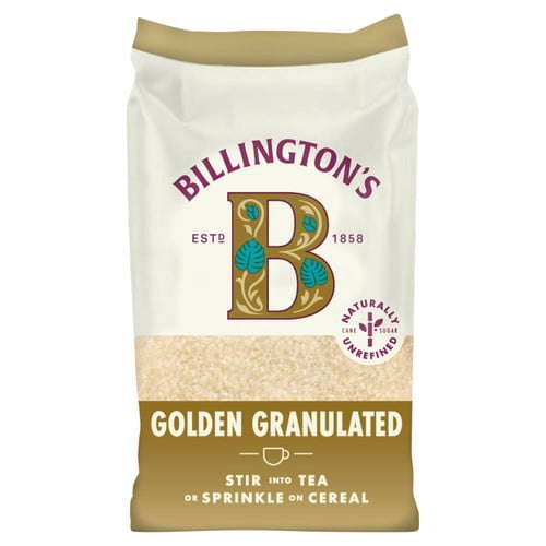 Billington's Natural Golden Granulated Sugar 1kg, British Import (Pack of 2)