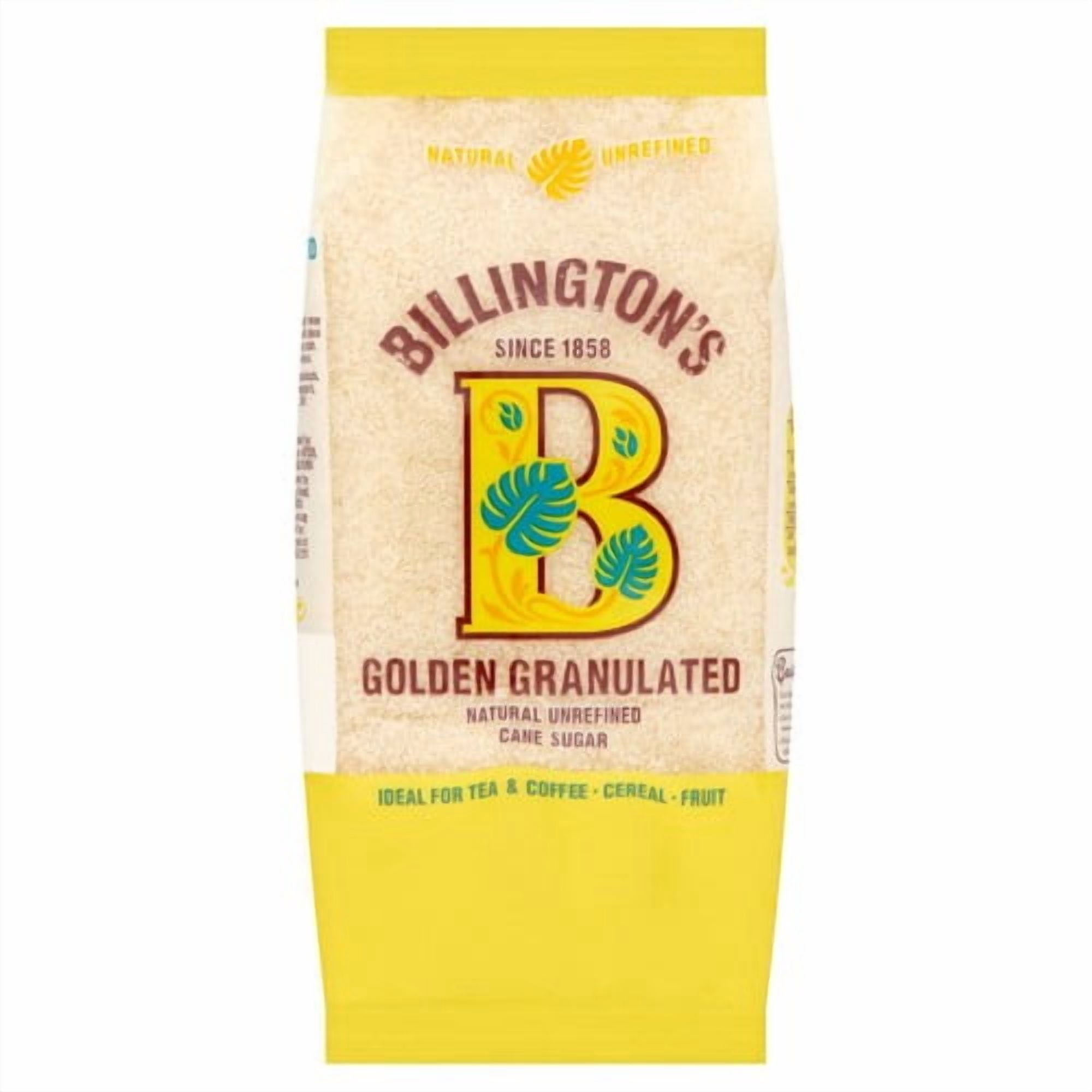 Billington's Organic Unrefined Natural Granulated Cane Sugar 500g, British Import (Pack of 2)