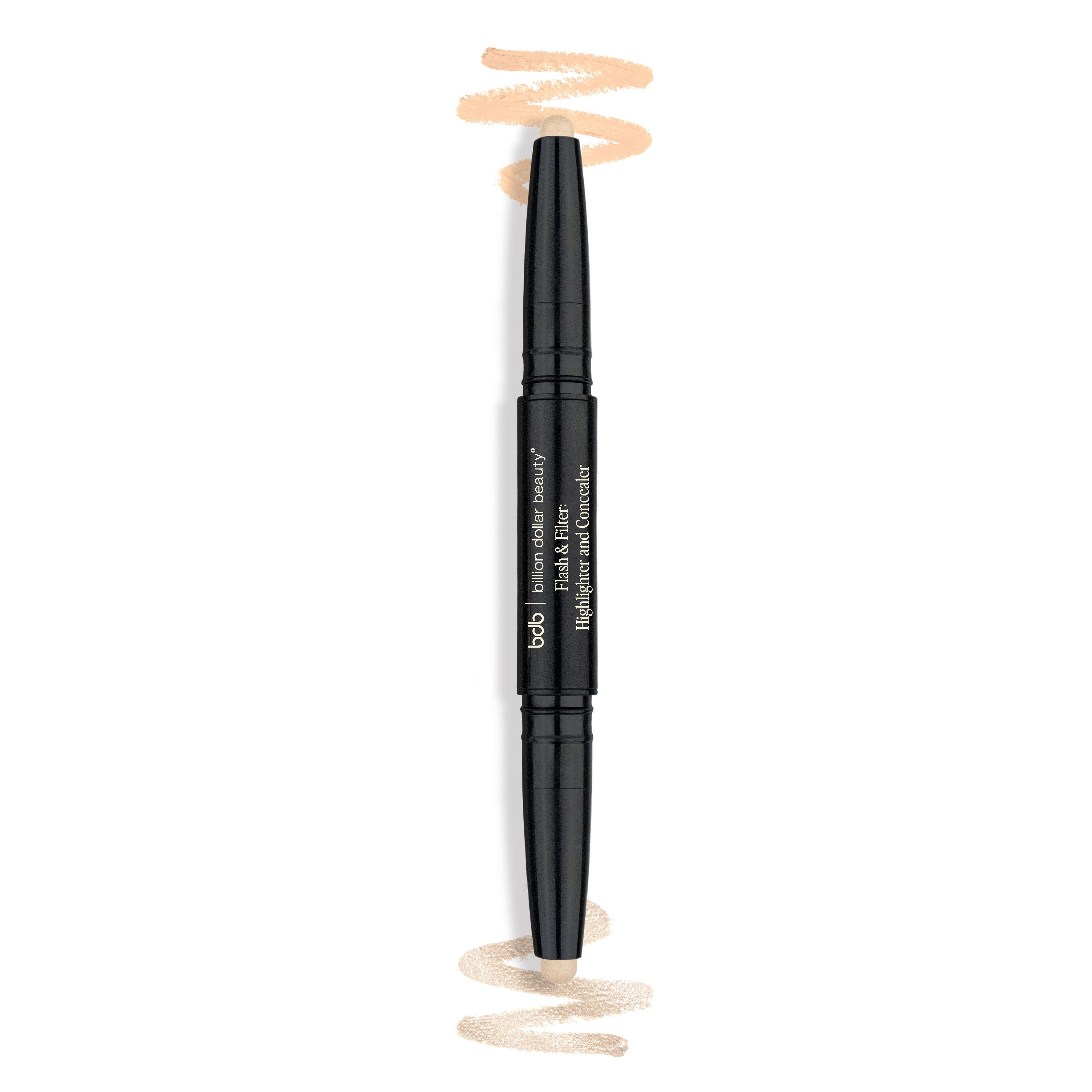 bdb Flash & Filter Highlighter & Concealer Duo - Medium - Brighten & Contour, Easy Retractable Design