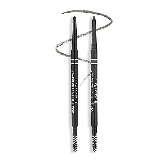 bdb On-Point Waterproof Micro Eyebrow Pencil - Raven Black, 2-Pack, Self-Sharpening Tip, Natural Blendable Lines