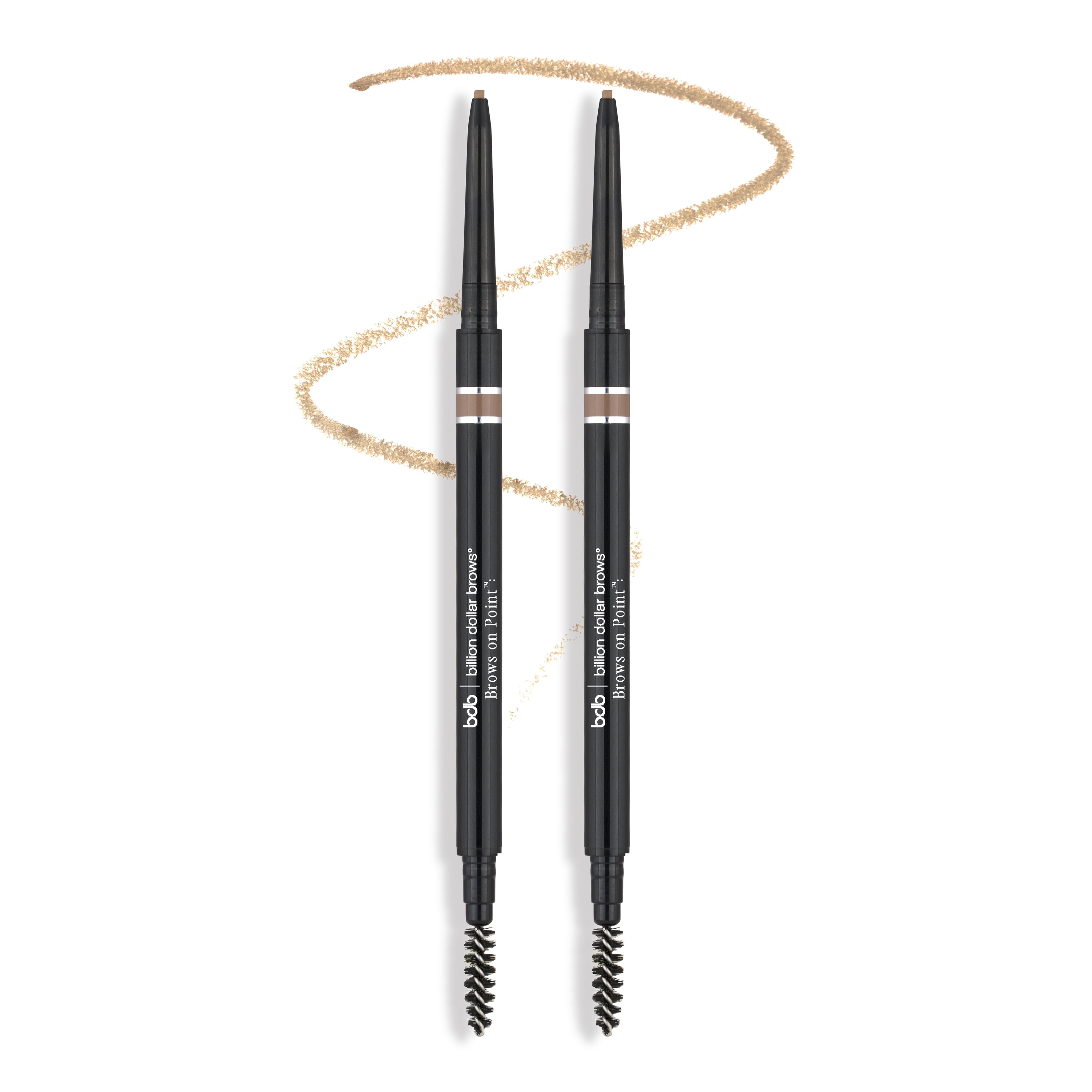 bdb On-Point Waterproof Micro Eyebrow Pencil - Blonde, 2-Pack, Self-Sharpening Tip, Natural Blendalbe Lines