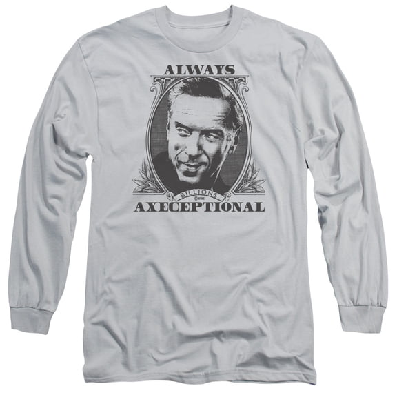 Billions Axeceptional Long Sleeve Adult 18/1 T-Shirt Silver