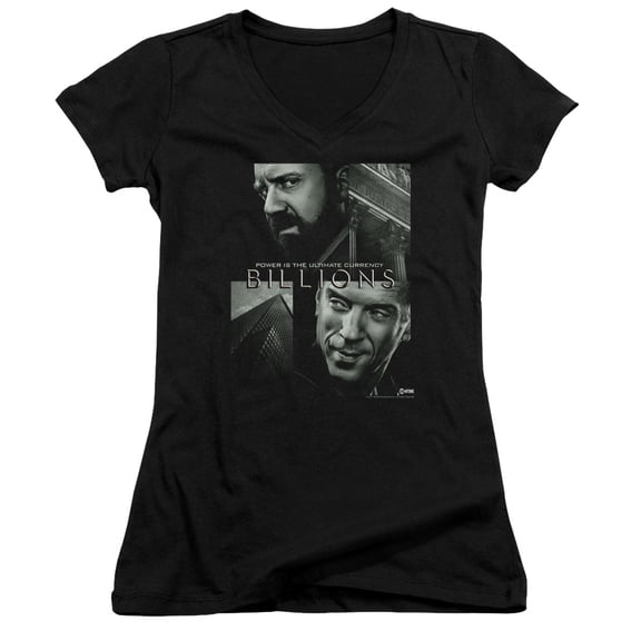 Billions - Currency Poster - Juniors Cap Sleeve V-Neck Shirt - Small