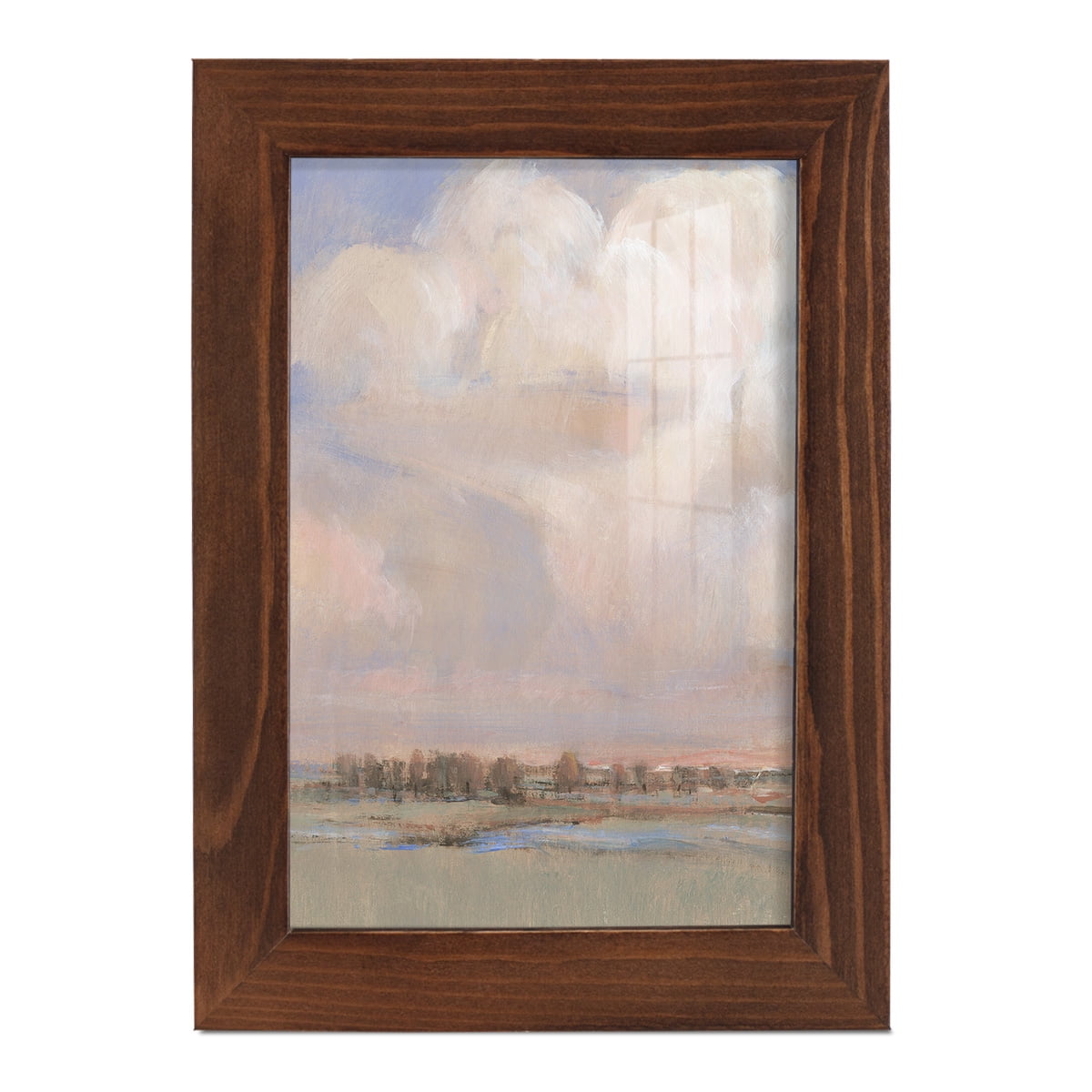 Billowing Clouds II - Framed Print w/glass - Chestnut