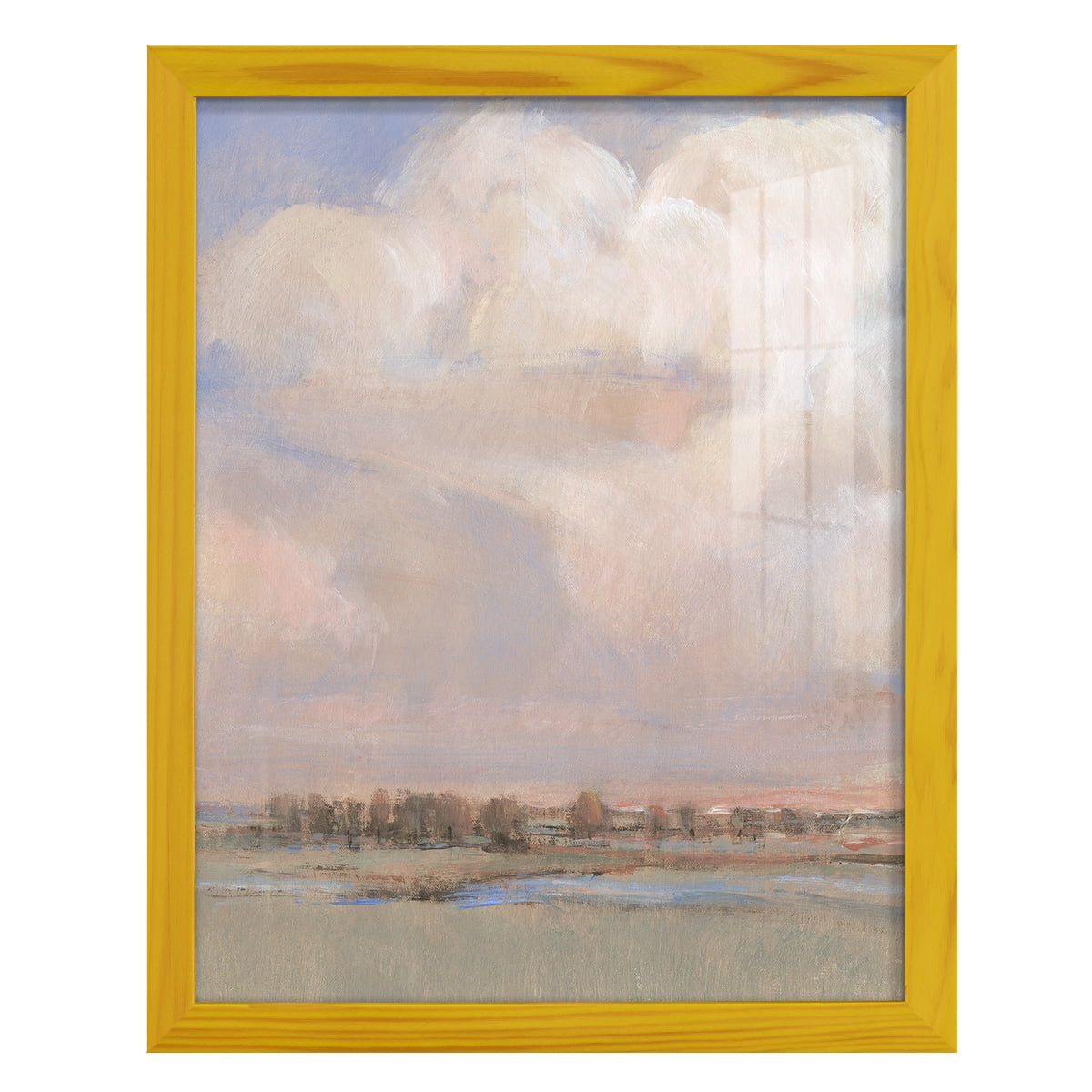 Billowing Clouds II - Framed Print w/glass - Sunflower Yellow