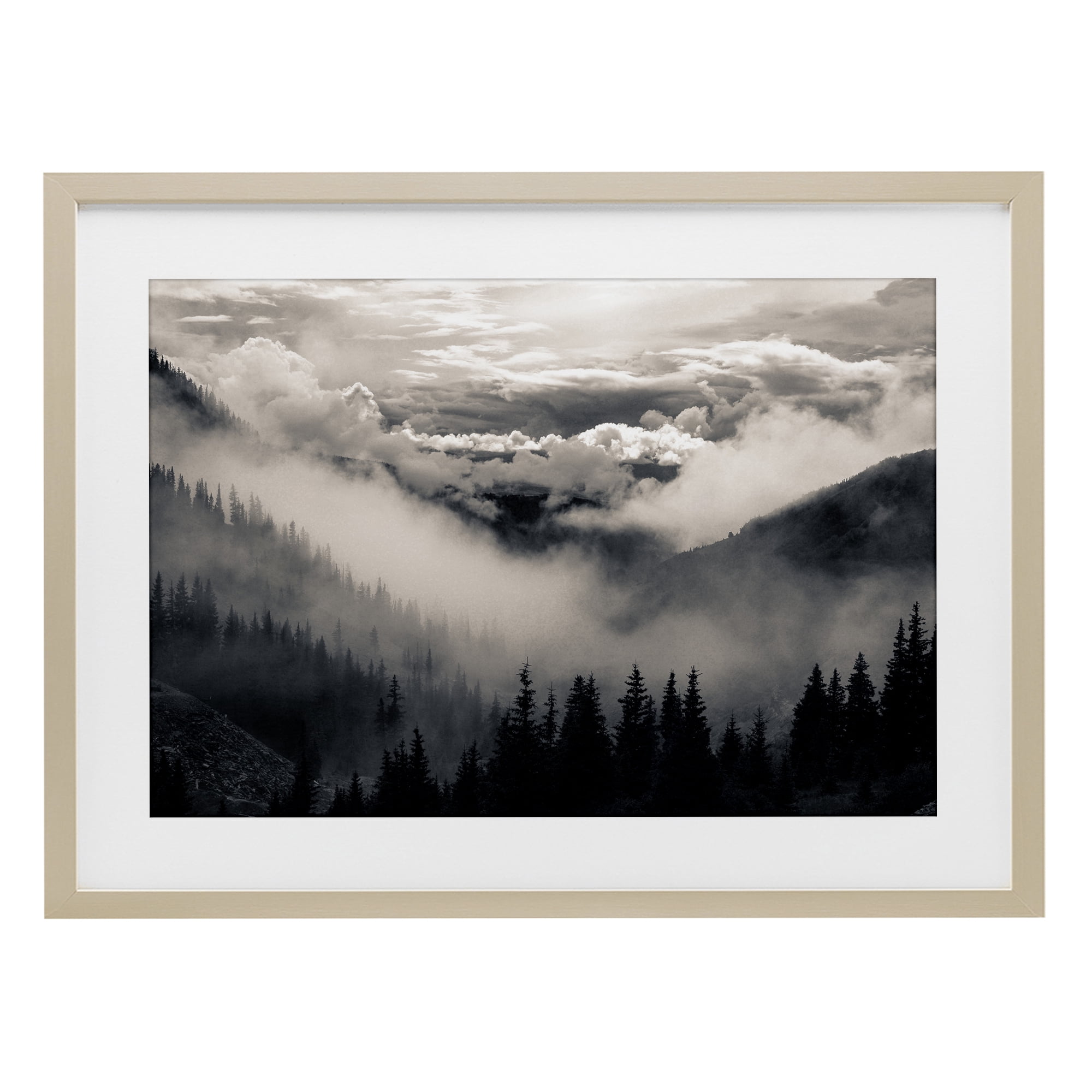 Billowing Fog Atmosphere Birch Framed Print Under Glass, design by Decent Exposures