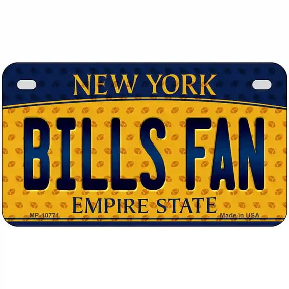 Bills Fan New York Novelty Metal License Plate 7" x 4" Motorcycle
