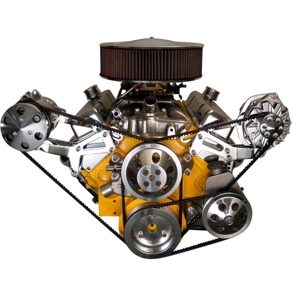 Bills Hot Rod Co. SBC P/S, Alt., and A/C Brackets, Side, Chrome