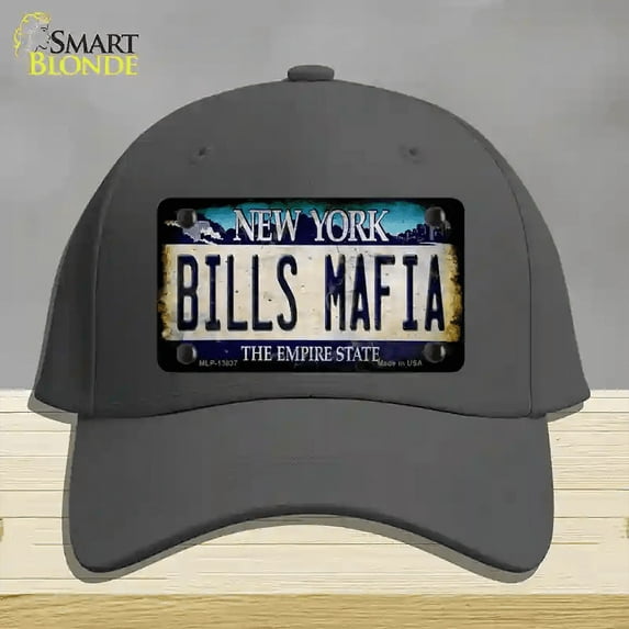 Bills Mafia Novelty License Plate Hat Tag Cotton Charcoal