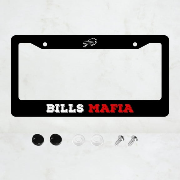 Bills Mafia Style License Plate Prame Aluminium Rust-Proof Auto Parts License Plate Decorative Screws Fit Standard 2 Holes 1 U.S. License Plate, 12.2x 6.3 Inch