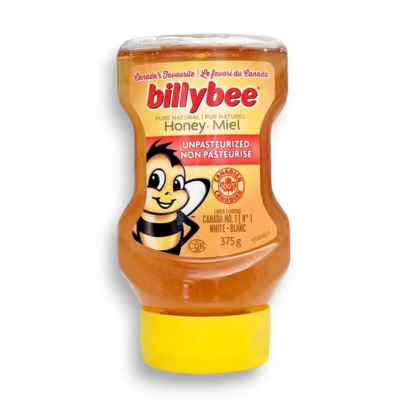 Billy Bee Pure Natural Unpasteurized Liquid Honey, 375g/13.2 oz.