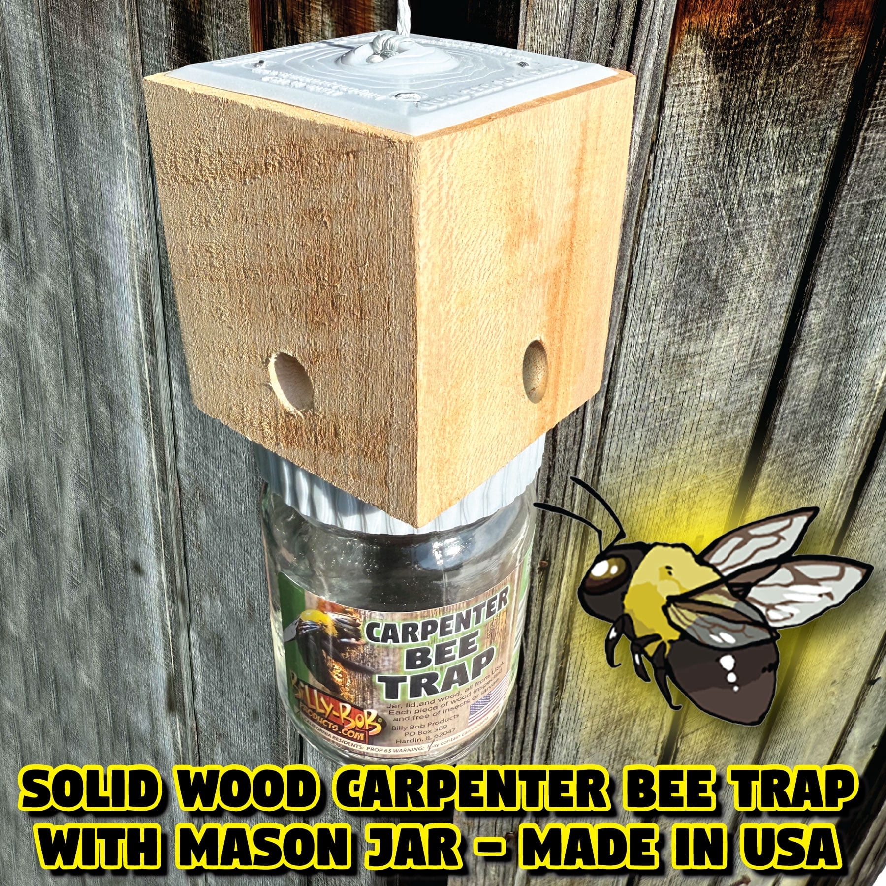 Billy Bob Carpenter Bee Trap – Hanging Outdoor Trap