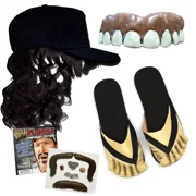 Billy Bob Complete Country Character Costume Kit - Teeth, Mullet, Feet, Mustache