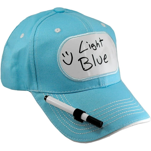 Billy-Bob Dry Erase Billboard Adjustable Unisex Baseball Hat/Cap - Light Blue