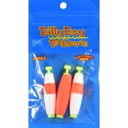 Billy Boy Unweighted Snap-on Cigar Bobber Fishing Float, Assorted Colors, 2, 3-pack