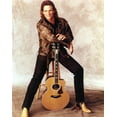 thumbnail image 1 of Billy Dean Posed Brown Leather Jacket with Guitar Photo Print (24 x 30), 1 of 1