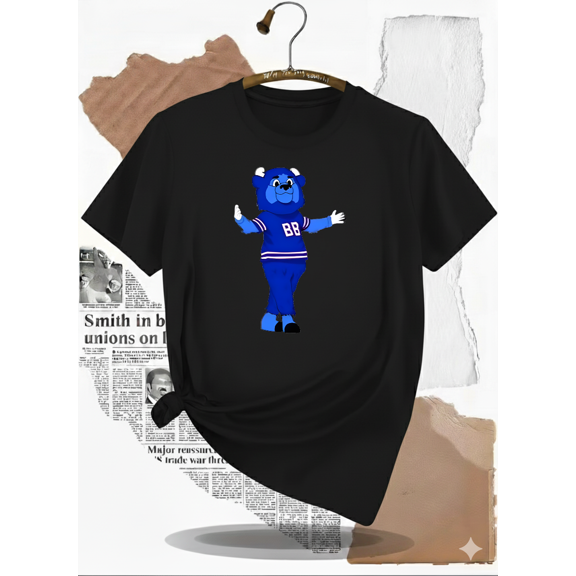 Billy Football Mascot Team Fan Cartoon Design Unisex T-Shirt V90601, up to size 5XL