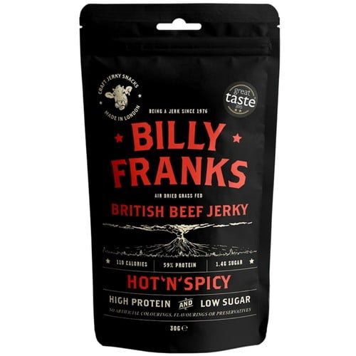 Billy Franks Hot 'N' Spicy Beef Jerky 30g, British Import (Pack of 3)