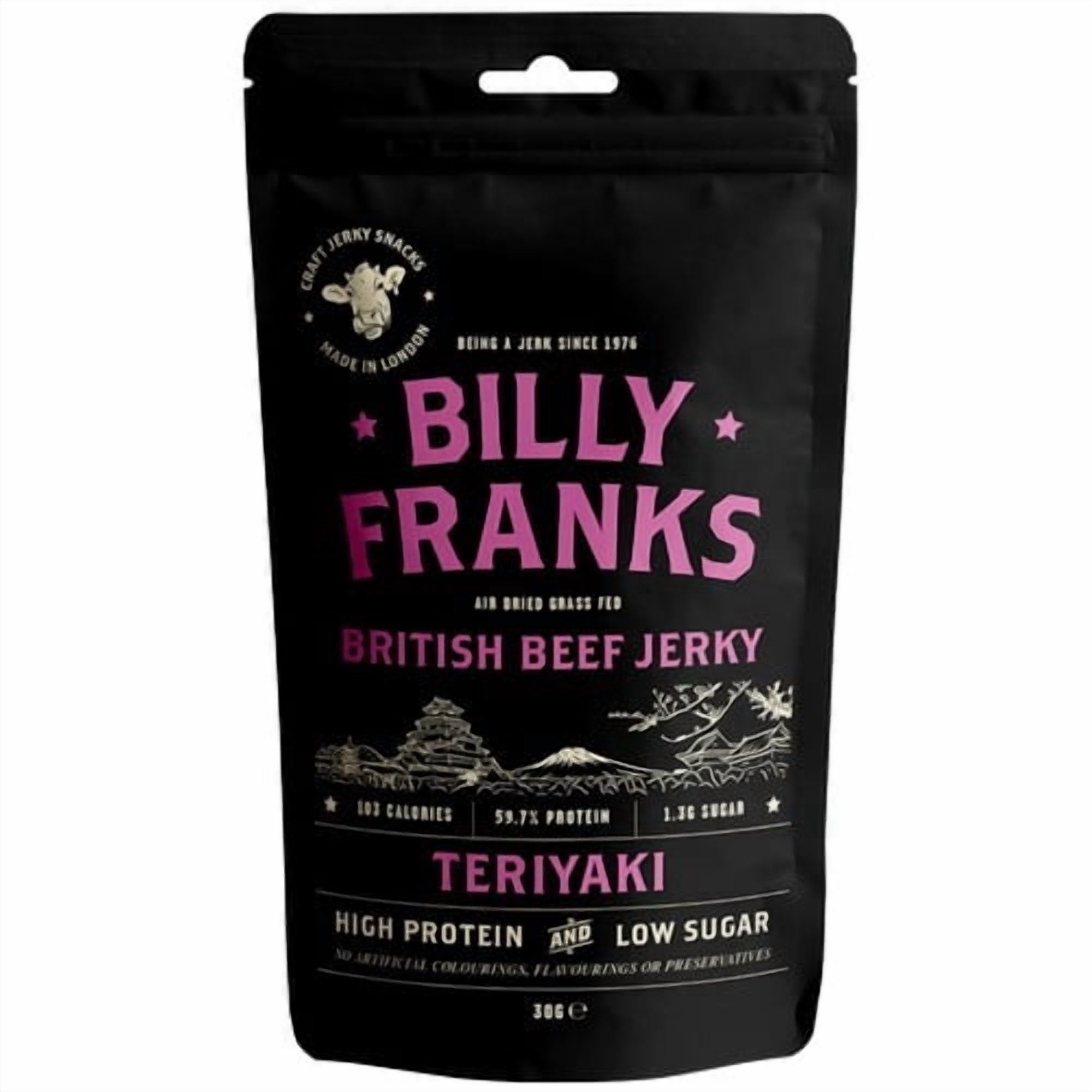 Billy Franks Teriyaki Beef Jerky 30g, British Import (Pack of 3)