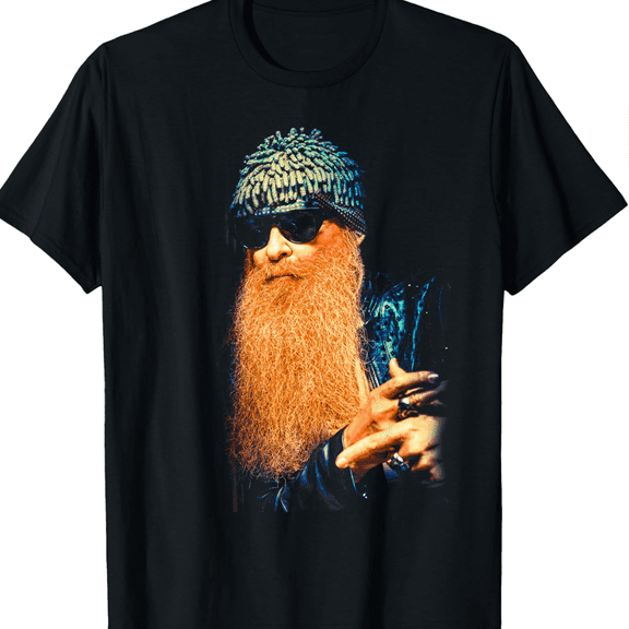 Billy Gibbons artwork black T-shirt Unisex short sleeve all sizes JN396