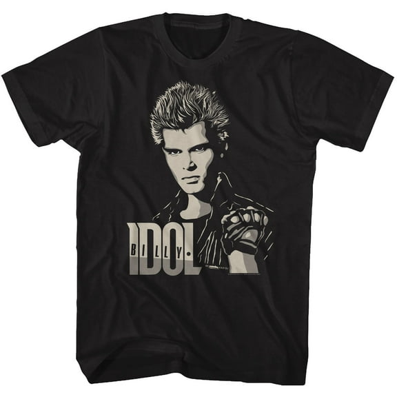 Billy Idol 2 Tone Billy Black Adult T-Shirt