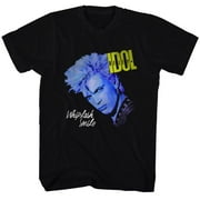 Billy Idol Black Whiplash Smile Black Adult T-Shirt