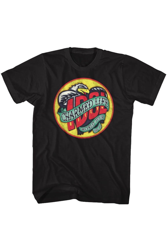 Billy Idol Charmed Life Black Adult T-Shirt