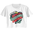 thumbnail image 1 of Billy Idol Circleless White Junior Women's Festival Cali Cropped T-Shirt, 1 of 2