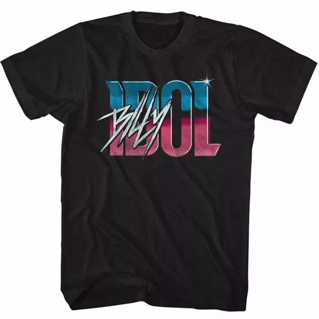 Billy Idol Idol Name Gradient Black Adult Tshirt