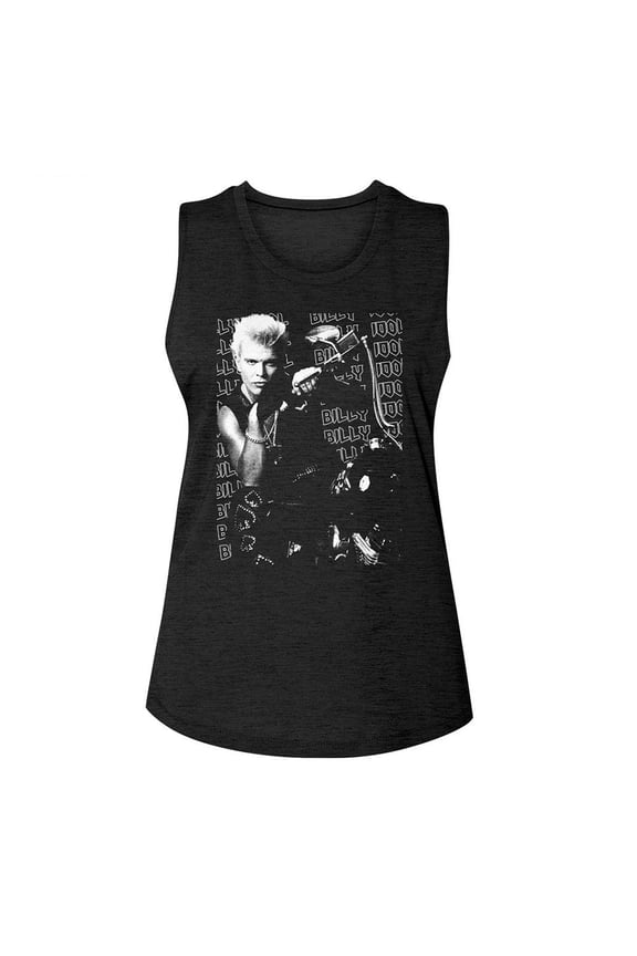 Billy Idol Motorcycle Photo Black Women's Muscle Tank T-Shirt