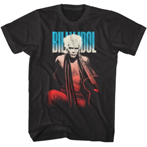 Billy Idol Acoustic Guitar Men's T Shirt (Black, AdultM)