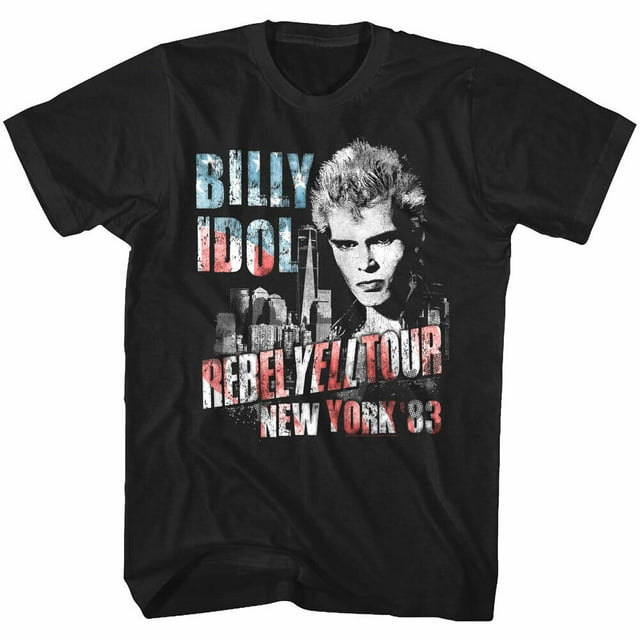 Billy Idol Rebel Yell Tour New York 1983 Mens T Shirt American Flag ...