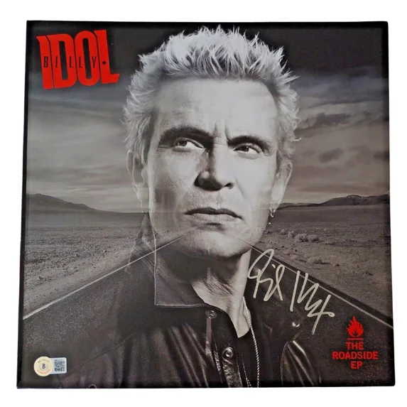 Billy Idol Signed Autographed Roadside EP Vinyl Record Album Cover Rock Music Beckett Cert