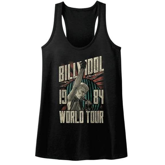 Billy Idol World Tour Black Women's Racerback Tank Top T-Shirt