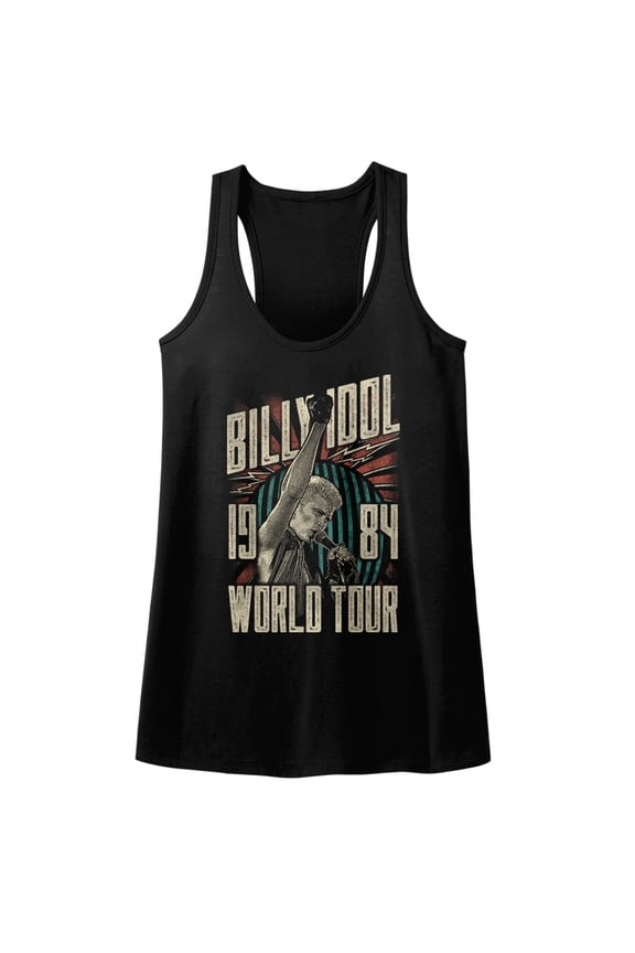 Billy Idol World Tour Black Women's Racerback Tank Top T-Shirt
