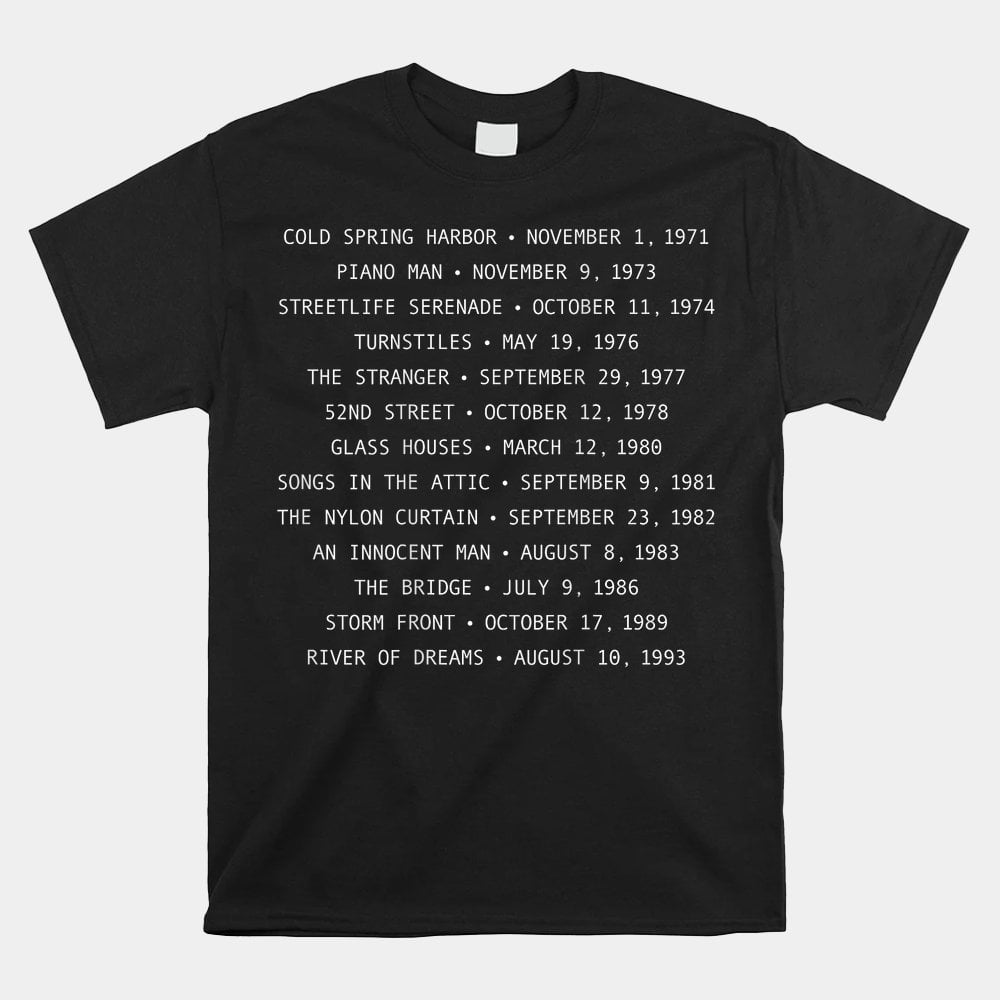 Billy Joel Albums Set List Shirt Walmart Billy Joel Albums Set List Shirt Walmart