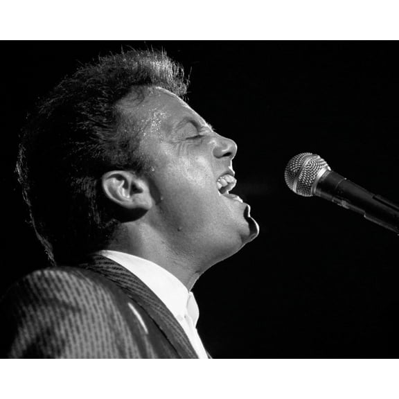 Billy Joel Iconic B/W Singing In Profile Concert 24x36 Classic Hollywood Poster