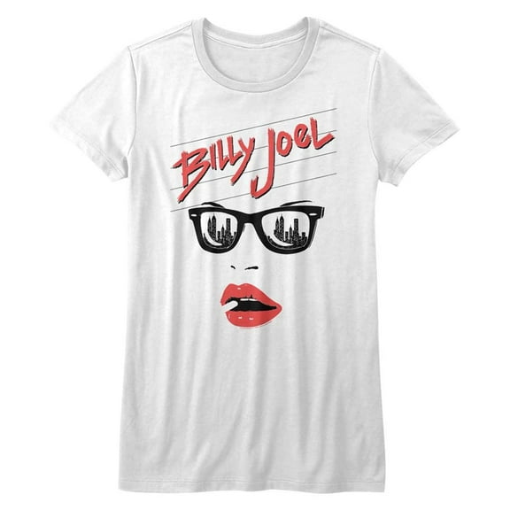Billy Joel Lips White Junior Women's T-Shirt