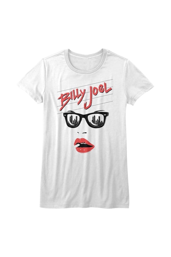 Billy Joel Lips White Junior Women's T-Shirt