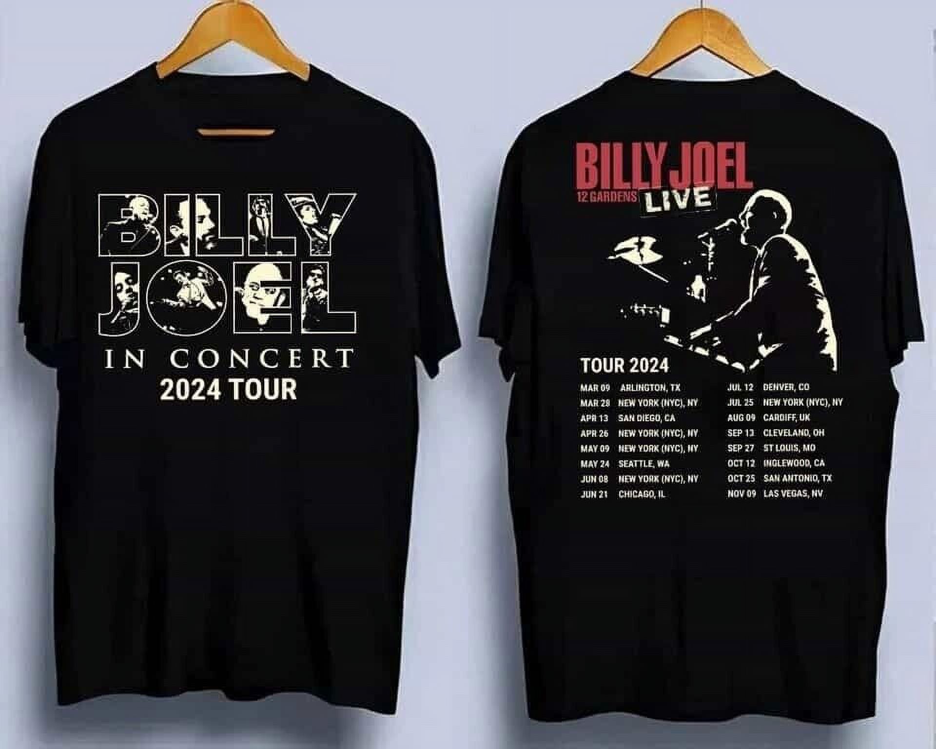 BillyJoel Music Tour 2024 Retro Vintage Double Sided Shirt