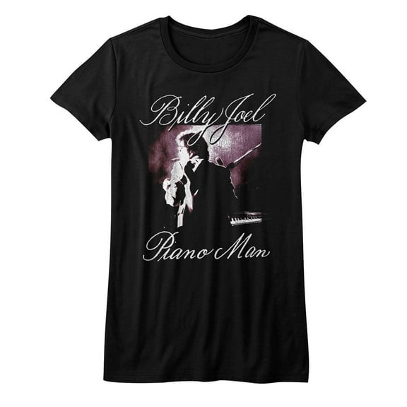 Billy Joel Piano Man Black Junior Women's T-Shirt