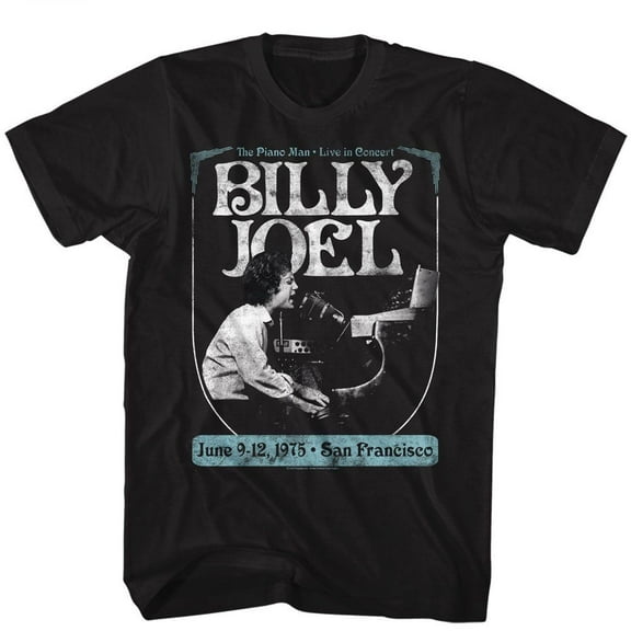 Billy Joel Poster Black Adult T-Shirt 2Xl