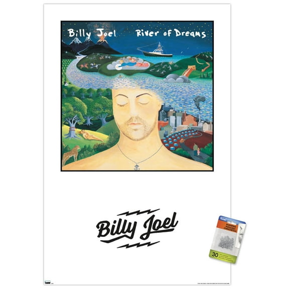 Billy Joel - River of Dreams Album Series Wall Poster with Pushpins, 22.375" x 34"