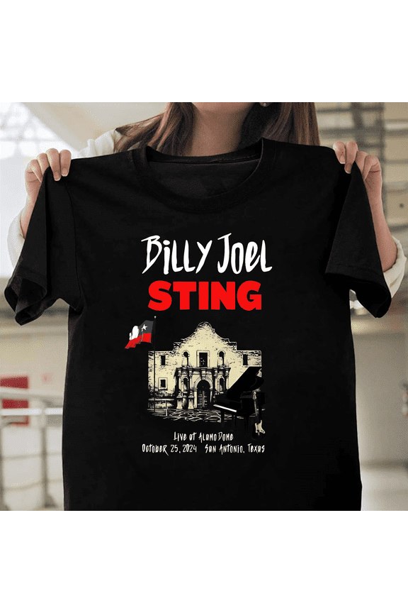 Billy Joel Sting San Antonio 2024 Alamodome Concert Tour Piano Man Police V40057 Unisex T-Shirt, Size Up to 5XL