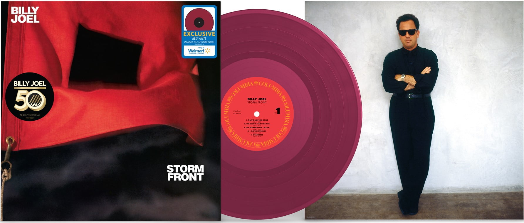 BILLY JOEL - Storm Front Red Vinyl, Exclusive Rock with 12