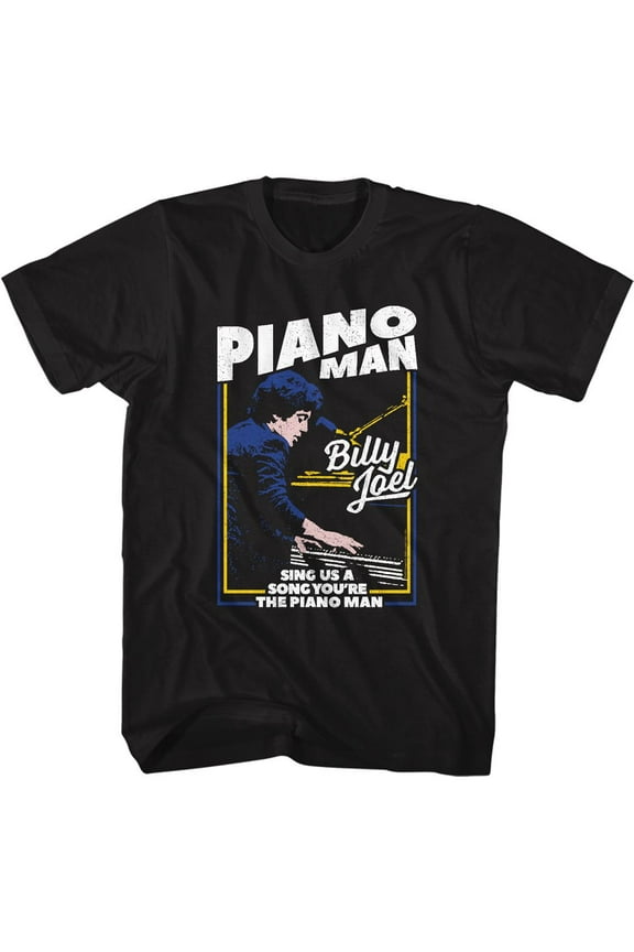 Billy Joel The Piano Man Black Adult T-Shirt 2Xl