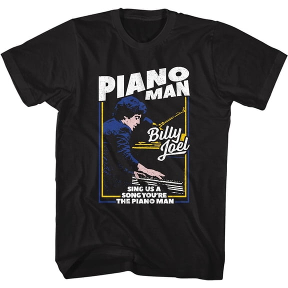 Billy Joel The Piano Man Black Adult T-Shirt 5Xl